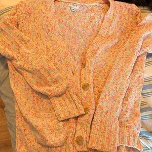 J. Crew Speckled Knit Cardigan in Cream and Multicolor